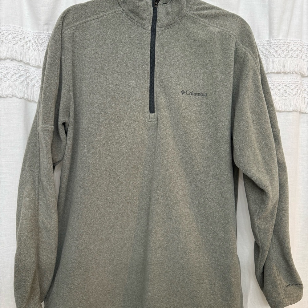 Columbia Gray Fleece Quarter Zip Pullover